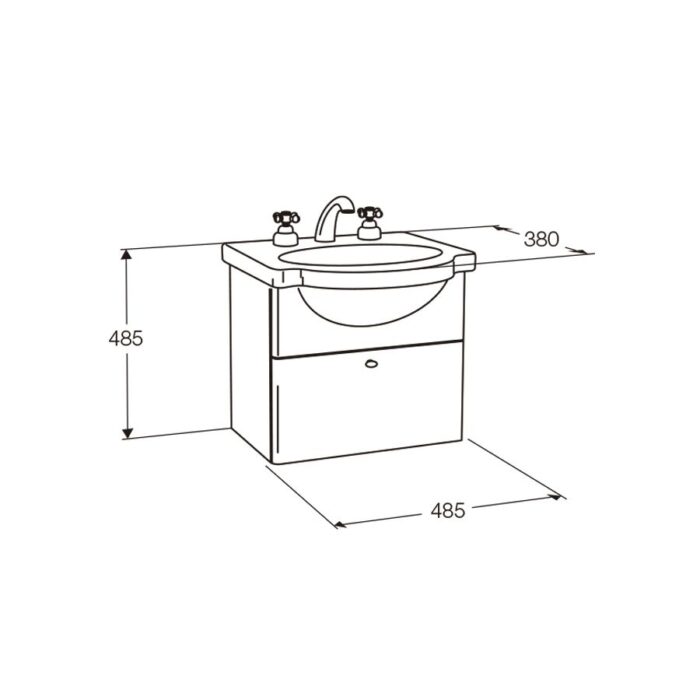 Venecia X4VE Mueble Colgar 48cm 1P Blanca Ferrum 2 1